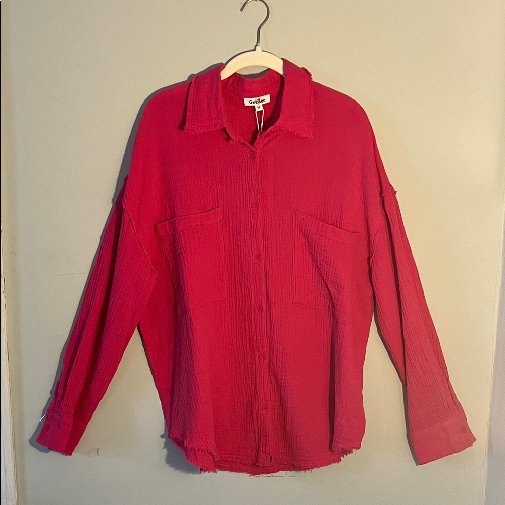 Pink Gee Gee Clothing button down NWT